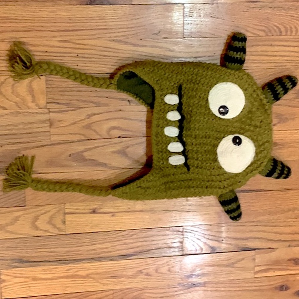 Hand woven monster beanie made in Peru